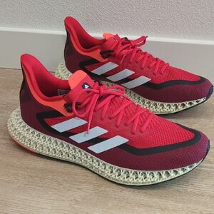 adidas 4DFWD Black Solar Red Running Shoes Men's Size 12